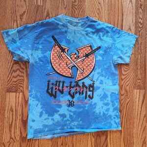 Wu-Tang Clan 36 Chambers Blue Tie Dye Style T-shirt Swords Katanas Shirt Small S